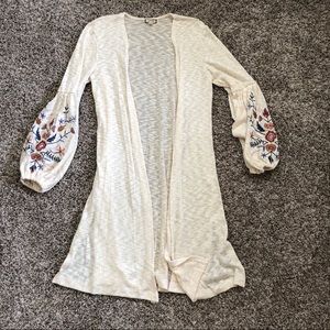 Ivory Embroidered Cardigan